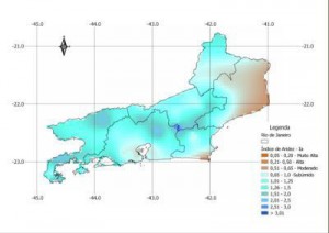 Índices de aridez apontando áreas suscetíveis à desertificação