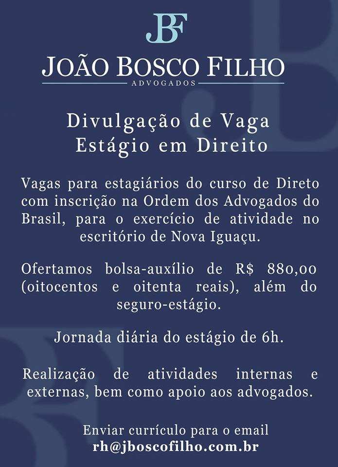 vagas de estágios – Graduação em Direito