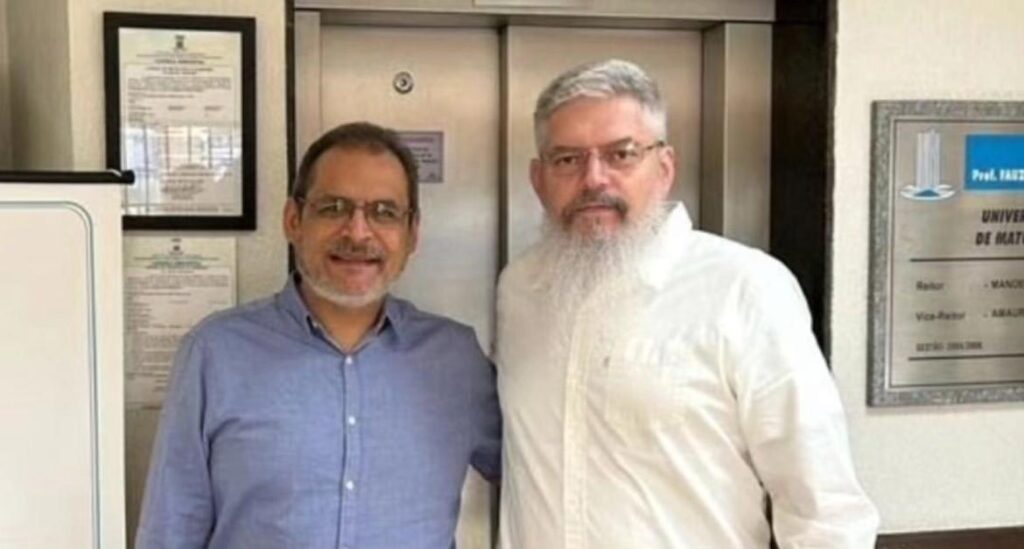 Luque e Luiz Eduardo Tavares, na UFMS, em 2023 (foto: acervo pessoal)