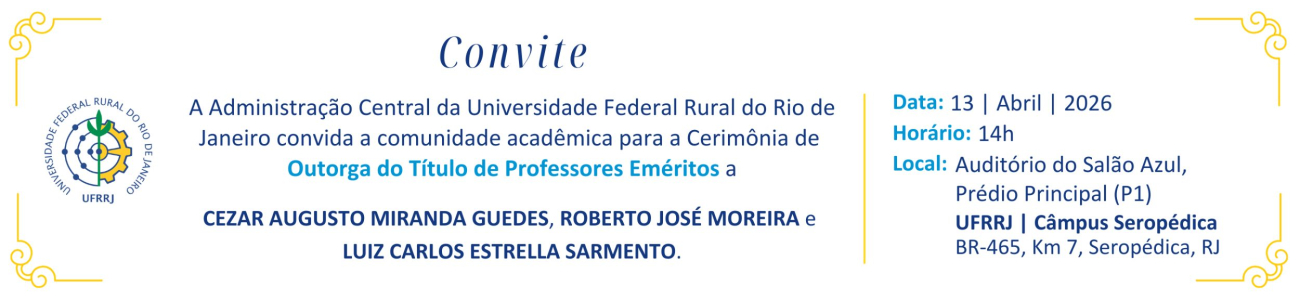 Convite para a Cerimônia de Outorga do Título de Professores Eméritos